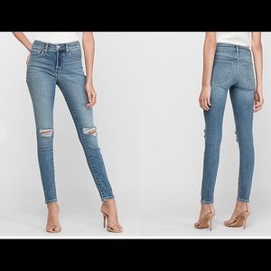 Express Mid Rise Ripped Jean Legging